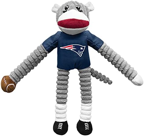 Littlearth МАК New England Patriots Sock Мајмун и Летечки Диск Милениче Играчка Комбо Сет, Тим Боја, (3C00932-PATS)