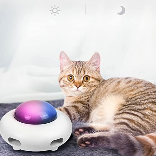 COMEONE НЛО Интерактивни Мачка Играчка, Автоматски Мачка Пердув Глувци Играчки, USB Полнење, Автоматски Надразнување и се Врти, Електронски