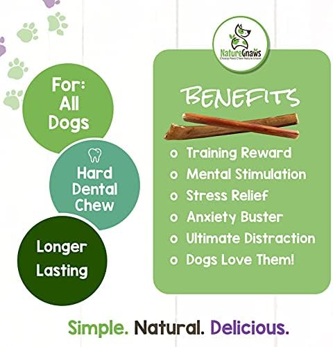Природата Gnaws Силеџија Стапови за Кучиња - Премија за Природни и Вкусни Месо Коски - Едноставен Долготрајни Куче Џвакање Третира