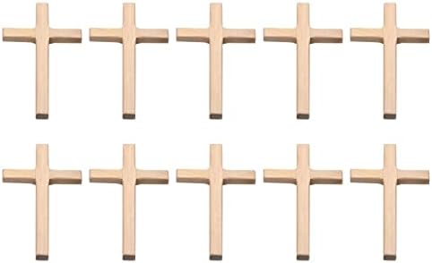 MagiDeal Дрвени Крсте Крстот Долго Исус Крстот Ѕид Уметност Виси или Држи 12cm за Ѕид Оркестарот Дневна Соба - Дрво Боја