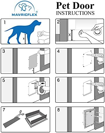 MAVRICFLEX Водоотпорна Куче на Вратата со Лизгачки Заклучување на Панел, Енергетски Ефикасни Солиден Алуминиум Големи Куче на Вратата,
