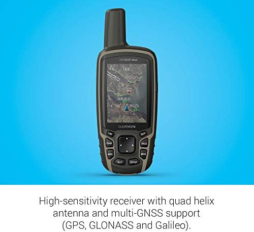 Garmin GPSMAP 64sx, Рачни GPS со Altimeter и Компас, претходно вчитани Со TopoActive Мапи, Црна/Тен
