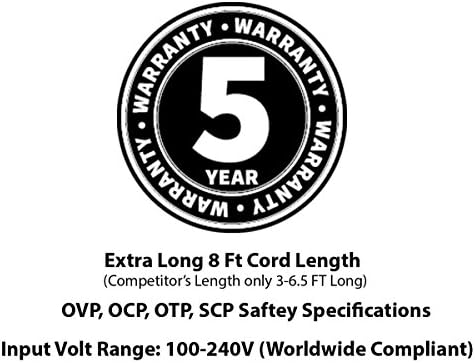 8 Нозе Omnihil AC/DC Адаптер 18V 1А (1000mA) 5.5x2.5millimeters Компатибилен со ILIFE A4, A4s, A6, V1, V3, V5, V5 Про, V7, Х5 Робот