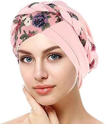 Turban Глава Шамија,Chemo Рак на Главата Капа Капа Етничка Пред-Врзани Извртени Плетенка на Косата Покрие Заврши Headwear за Жени