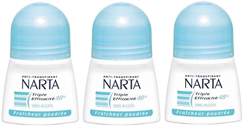 Narta - Déodorant Femme Bille Fraicheur Poudrée Efficacité 48h - 50 ml - Пакување од 3