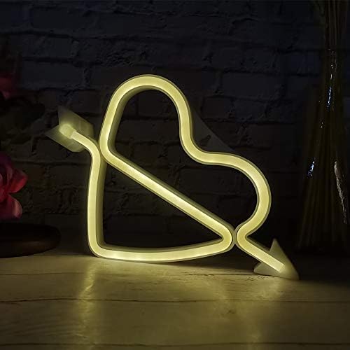 Yasashi Симпатична Срце-Форма LED Светло Декоративни Ѕид Виси Светилка за Спални Дом Новина Осветлување Неонски Знаци(1)