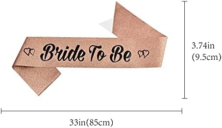 SGKUED 'Невестата да Биде Sash и Тиара Комплет - Bachelorette Партија се Зголеми Златен Сјај Sash со Црна Фолија - Булчински Туш