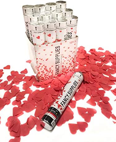 Партија Xclusive Црвено Срце Confetti Топови Го Прослават Партија Poppers Годишнината Фото Модел (12 Парчиња)
