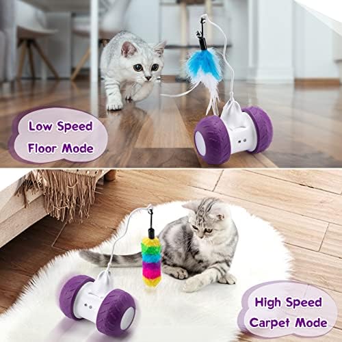 METUVLON Автоматско Мачка Играчки Интерактивни за Внатрешна Мачки, USB Полнење Електрични Роботски Маче Материјали за Мачка Вежба