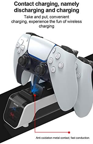 Полначот Станица за PS5 Контролер, Двоен режим на USB Тип C Полнење Клупа Компатибилна со Playstation 5 Двојна Смисла, Лесни & Преносни