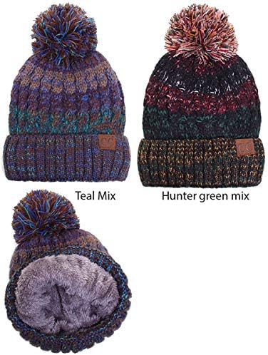 CC Beanie за Жените | Крзно Пом Пом Шапка Beanie шапка за Жените, Мека Топло Кабел Зимски Капи за Жени