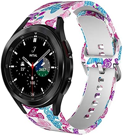 XINBOOBA Печатење Меки Силиконски Спорт Види Бенд Замена Рака за Samsung Галакси Watch4 Класичен 46mm/Класичен 42mm, Галакси 4 40mm/44mm
