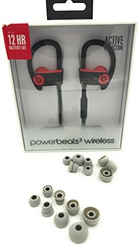 Црвено Замена Earbud Совети за Удира Powerbeats3 Безжична Стерео Слушалки - Мали, Средни, Големи, и Двојно Прирабница (Црвено)