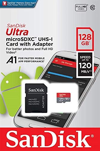 Ултра 128GB MicroSDXC Работи за ZTE Axon 10-ти Про Плус Потврдена од страна на SanFlash и SanDisk (A1/C10/U1/8k/120MBs)