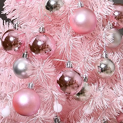 Asdomo -Tabletop Елка Мали Вештачки Дрво со Топки, Стојат LED Светла Мини Елка за Божиќ Украси, Дома , Кујна, Трпезариска Маса Божиќ