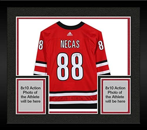 Врамени Мартин Necas Каролина Урагани Autographed Црвено Adidas Автентични Џерси - Autographed NHL Дресови
