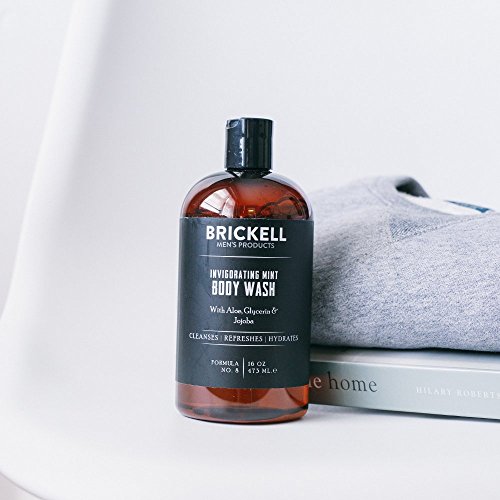 Brickell Мажите Invigorating Тело за Миење за Мажите, Природни и Органски Длабоко Чистење Туш Гел со Алое, Глицерин, и Маслото од