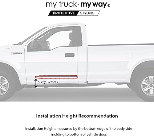 Мојот Камион Мојот Начин Светла Хром Тело Страна Калапи Уреденост (Одговара) Ford F-150 Редовни Кабината 8' Кутија 2015-2020 | Луксузен