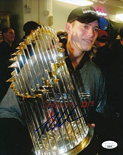 Тео Епштајн Бостон ред Сокс 2004 година БЕШЕ Потпишан/Autographed 8x10 Фото JSA 157336 - Autographed MLB Фотографии