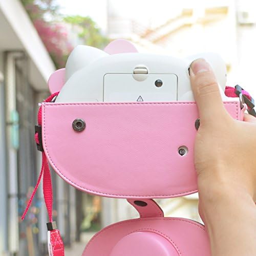 HelloHelio Мини Hello Kitty Инстант Камера Случај за Fujifilm Instax Камери, [Точно-Одговара] Розова Kitty Bowknot Торба за ПРИКЛУЧОЦИ