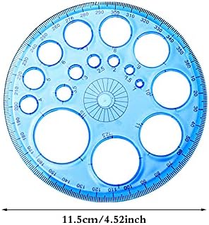 JKJF 360 степени Кружни Protractor Пластични Круг Владетел Образец со 16 Кругови за на Училиште, Канцеларија, Дома - 4Pcs 4 Бои