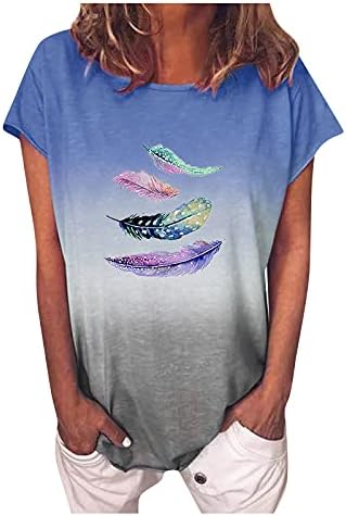 Женска Тебе Печатат Маици Лето Дами Кратко Sleeve Crewneck T Кошули Блуза Блузи Облека