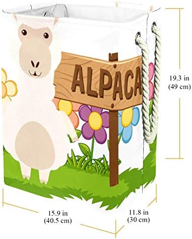 Пролетта Цвеќиња Alpaca Животинско големи Големи Перење Забавува Расклопна Складирање Кошница за Спалната соба Бебе бебе соба