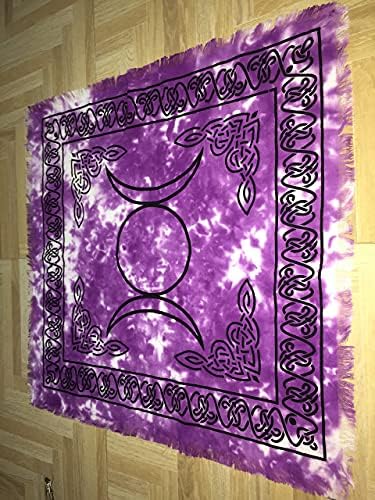 Индискиот Consigners Пурпурна Тројно Месечината Тај-Боја Tarot Се Шири Олтарот Крпа Мали 18 Плоштад Ѕид Виси Wiccan Вештерство Wica