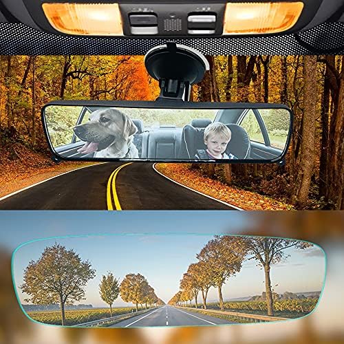 IMNGBL Анти-Отсјај Задните Видите Rearview Огледало со Вшмукување Чаша за Автомобил Камион SUV, Универзална Широк Агол Внатрешни