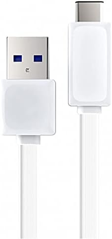 Се работи за X Брз Енергија Рамна USB-C Кабел Компатибилен со Realme X со USB 3.0 Гигабитни Брзини и Брзо Полнење Компатибилен! (Црн
