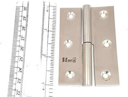 ssiskcon 2 Лифт на Шарки, од не 'Рѓосувачки Челик кој се одвојува Вратата Шарки 3во (75mm) Сатен 32D(630) Левата Страна(Сет од 2
