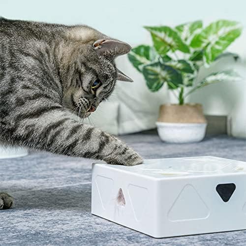 SDLAJOLLA Трајни Мачка Играчки, Автоматски Смешно Мачка Кутија со 7 Дупки Автоматско Пердув Глувци Опседнат Забава Интерактивни Мачка