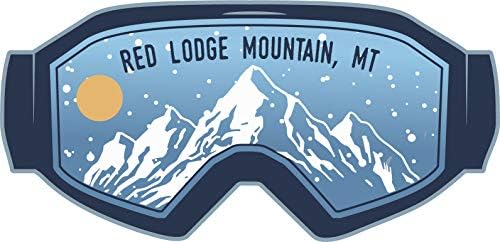 Црвено Ложа Во Планината Монтана Ски Авантури Сувенир 2 Инчен Винил Decal Налепница Одбор Дизајн