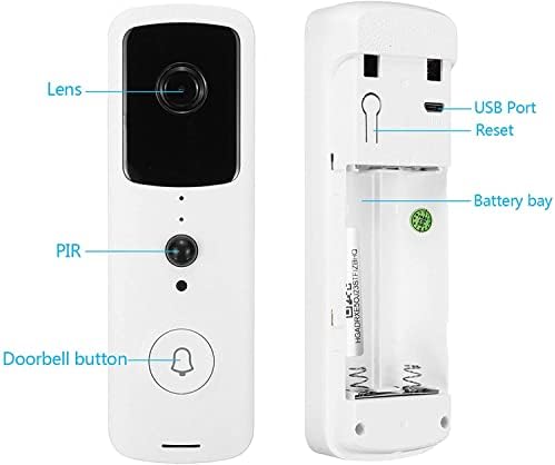 MuslimStreet WiFi Видео Врата Камера, Безжични Врата Камера со Свири, 1080P HD, 2-Начин Аудио, Движење Откривање, IP65 Водоотпорен,