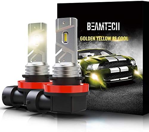 BEAMTECH H11 LED Магла Сијалица, 360°Зрак Агол 3000 Lumens Екстремно Светла H8 3500K Златно Жолта Пакет на 2