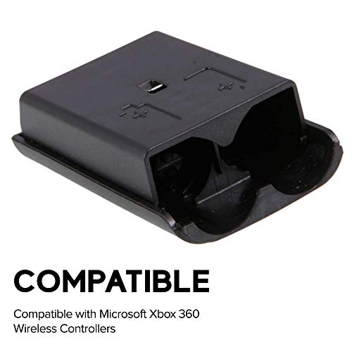 Wiresmith 2X 2-Pack Црна Замена на Капакот на Батеријата Школка за Xbox 360 Контролер