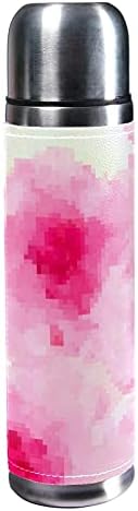 Розова Боја 500ml Патување Кригла Кафе Чаши Вода Шише Вакуум Кожа Изолациони Купот на 304 Нерѓосувачки Челик
