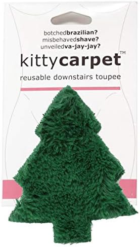 ЗАБАВА испорака Kitty Тепих Обновливи Downstairs Toupee Merkin Перика, Смешни Замолчени Подарок за Жените (Божиќ Дрво Hugger Зелена)