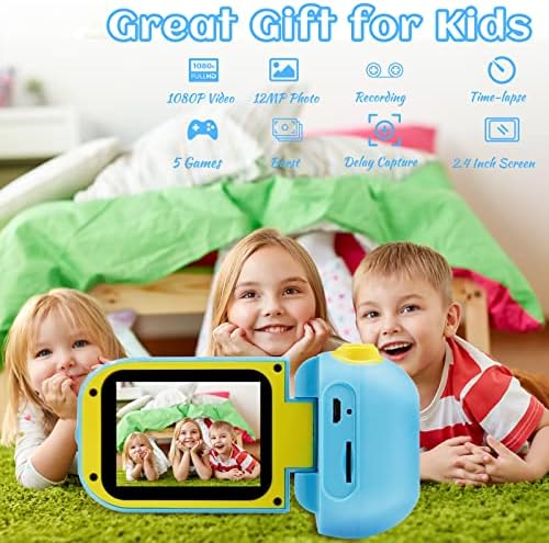 YTETCN Деца видео камера - Деца Видео Камера со 32 GB SD Картичка, 1080P HD Камера Дигитална видео камера Играчки за Деца на Возраст 3-8), birthday (Роденден & Божиќ Подароци за 3 4 5 6 7 8