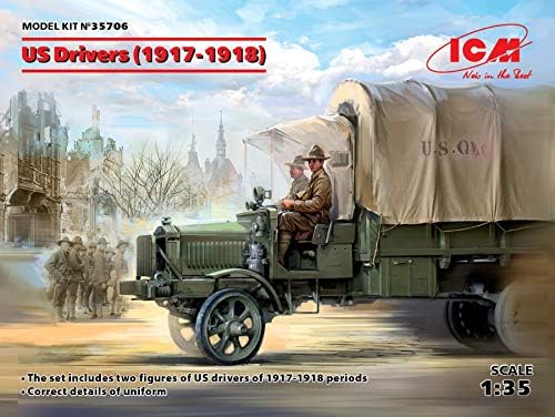 ICM Скала 1/35 НАС Возачите (1917-1918) (2 Бројки) ( Нов калапи) - WWI НИ Војска Бројки Модел за Градење Комплет 35706