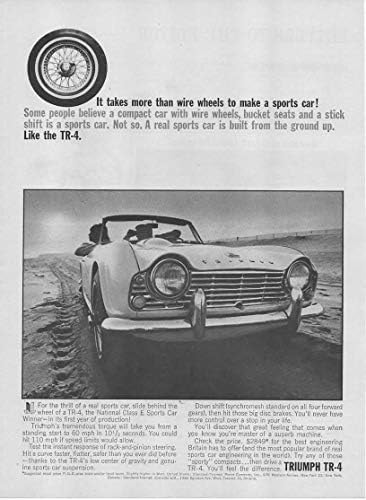 Сет од 2 Оригинални Списанието се Печати Реклами: 1963 Триумф TR-4 Кабриолет, 105 кс, USD 2849,Колку Малку Не Чини да се Кандидира