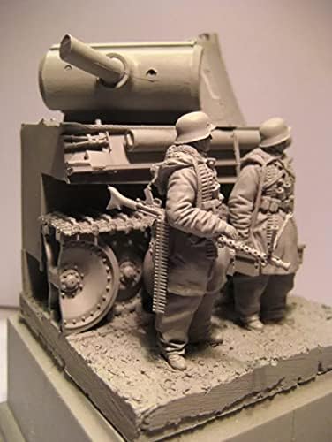 Splindg 1/35 втората светска војна Оклопни Војник Смола Фигура на Модел (2 Лица, со Резервоарот) unassembled и unpainted Минијатурни