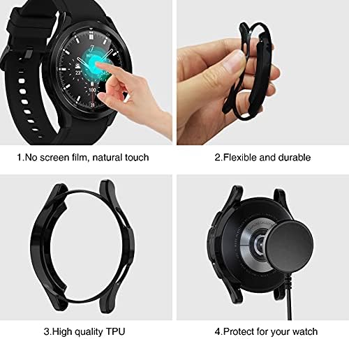 Вики ДОЛИНА Компатибилен со Samsung Galaxy Watch 4 Класичен Транспарентен Капак 42mm [Нема Екран Заштитник] , Мека TPU Smartwatch