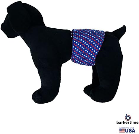 Водоотпорен Машко Куче Пелена - произведено во САД - Патриотски Ѕвезди Премиум Куче Стомак Бенд за Територијална Означување, Excitable
