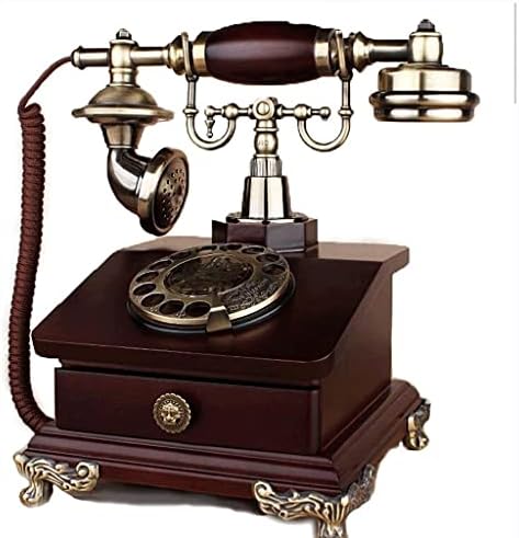 NSHDR Телефон-Антички Телефон Ретро Гроздобер Дрво Руралните Ротирачки Диск Домашен Телефонски Земјени,Функционални Ротари Бирате