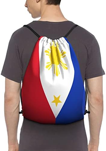 Drawstring Ранец Филипините Знаме Горди String Торба Sackpack За Фитнес, Шопинг Спорт Јога