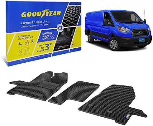 Goodyear Обичај се Вклопуваат во Автомобил Подни Облоги за Ford Transit 2015-2021, Црна/Black 3 Компјутер. Сет, Сите Временски услови