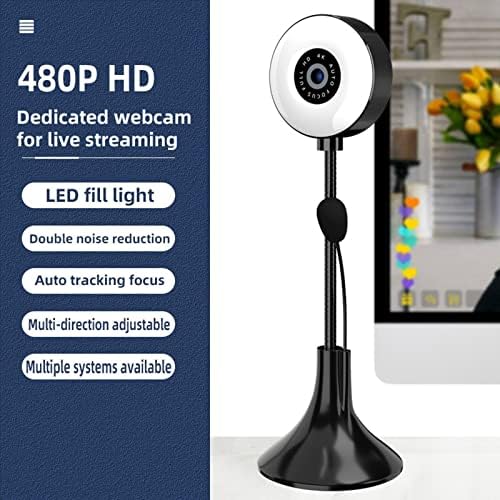 Baoblaze веб Камера 4K 4K Леќа Група Full HD Web cam за Webcast Лаптоп YouTube, Skype Facetime - 480p