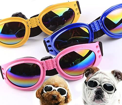 Houchu Куче очила за сонце со УВ Заштита Водоотпорен Windproof Око за Заштита Милениче очила за сонце Виткање Кул Куче, Мачка Очила