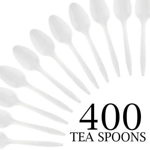 Plasticpro Прибор За Јадење 800 Mediumweight Бела За Еднократна Употреба Пластични Лажици Чај